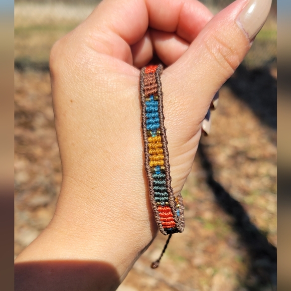 Earth Art hand crafted artisan Jewelry - Handwoven Multicolor Macramé Friendship Bracelet